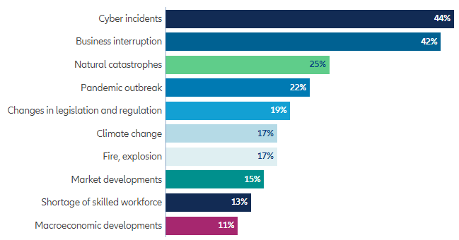 Allianz Risk Barometer 2022 infographic