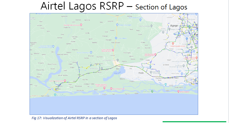 4G Spectrum usage 2022 - Airtel Lagos RSRP -Section of Lagos
