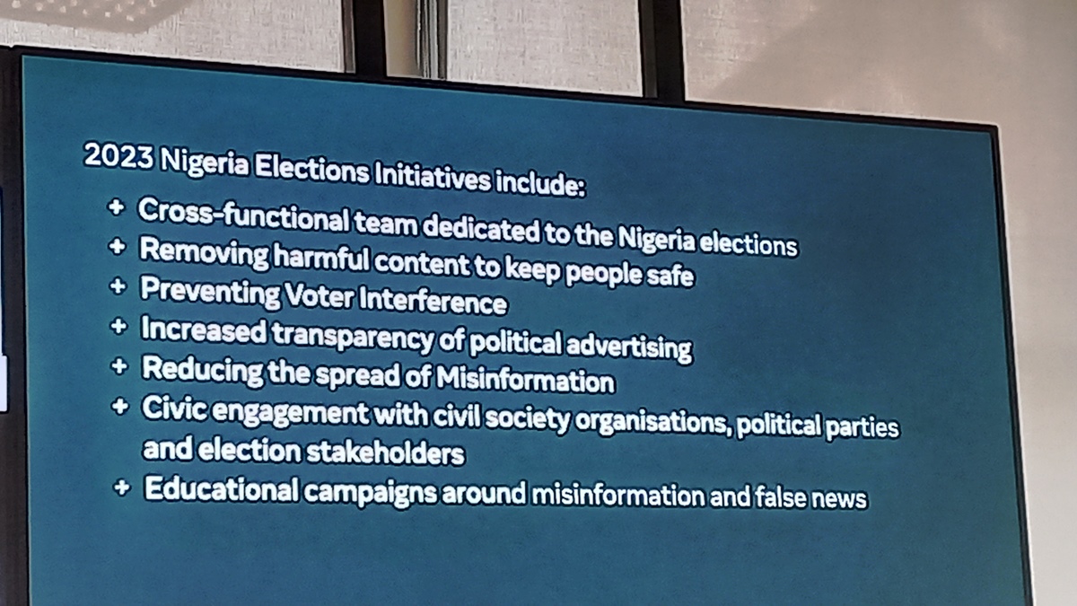 Meta's plan for 2023 Nigeria elections