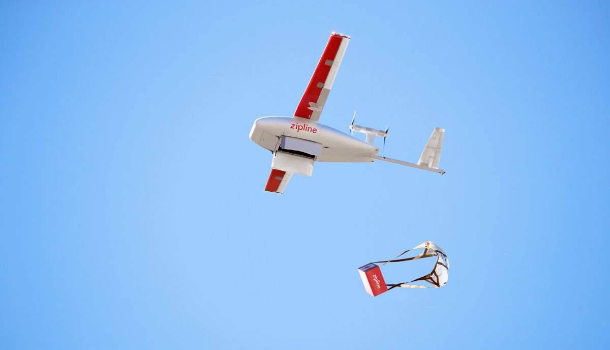 Zipline drone for instant delivery