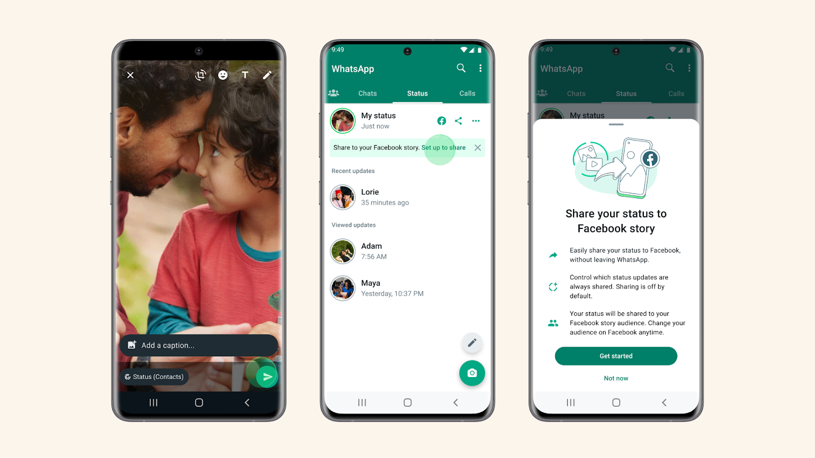 WhatsApp Introduces New Status-Sharing Feature Linked to Facebook