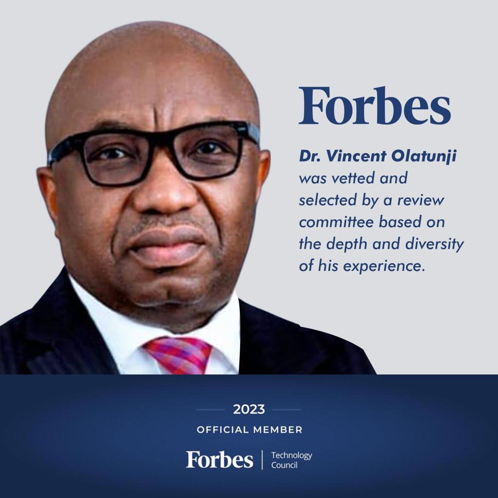 Dr Olatunji Vincent joins Forbes Tech Council 2023