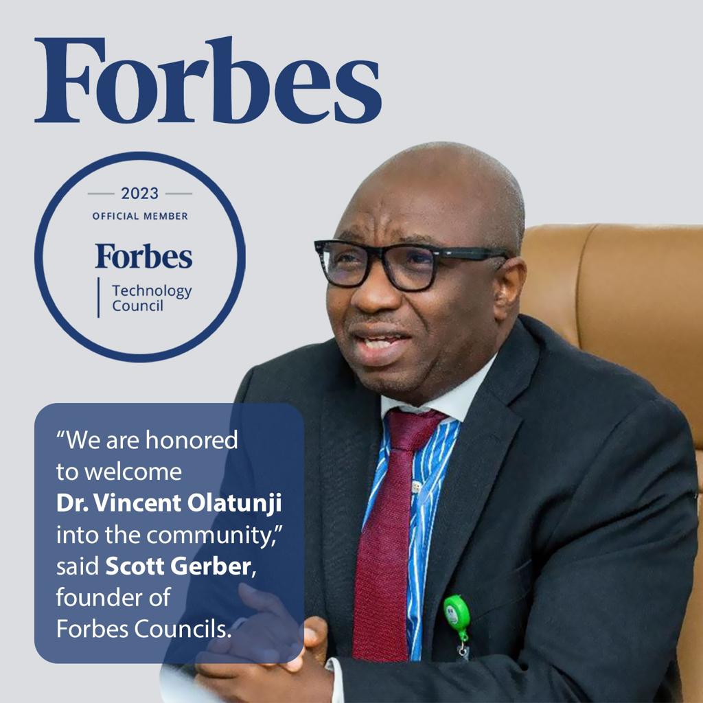 Dr Olatunji Vincent joins Forbes Tech Council 2023