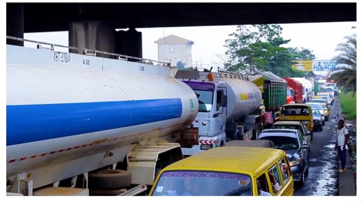 Traffic gridlock along the port corridors before Ètò, TTP e-tag by NPA - empty tankers and fuel scarcity