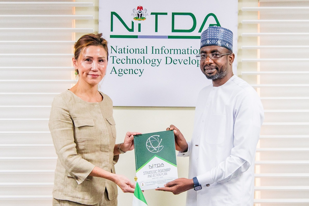 DG NITDA Kashifu Inuwa with EVP, Trixie Lohmirman of Dubai World Trade Centre.