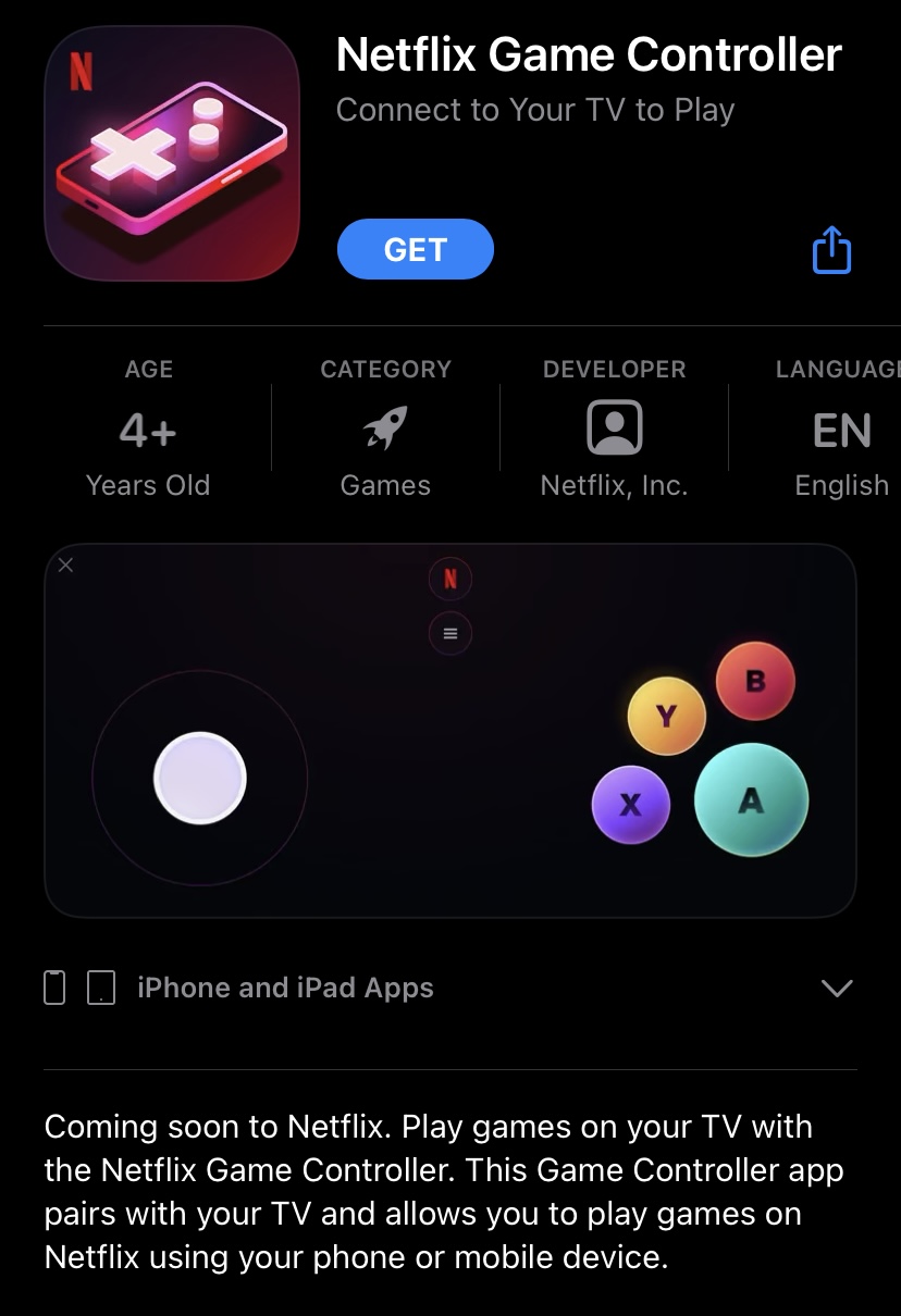 Netflix Launches Game Controller App for Upcoming TV Gaming Experience