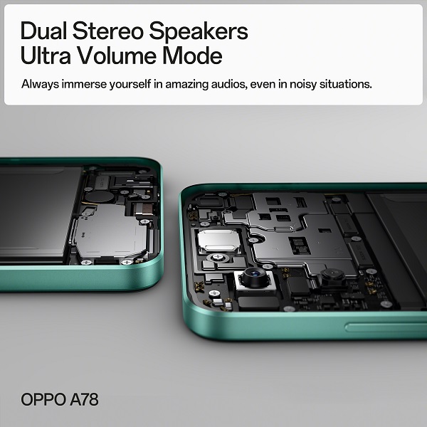 Dual Stereo Speakers Ultra Volume Mode