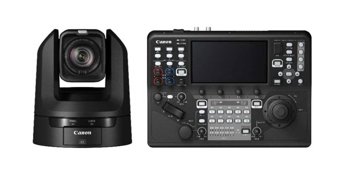 Canon CR-N100 4K PTZ camera and RC-IP1000 professional PTZ controller