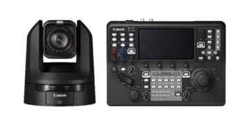 Canon CR-N100 4K PTZ camera and RC-IP1000 professional PTZ controller