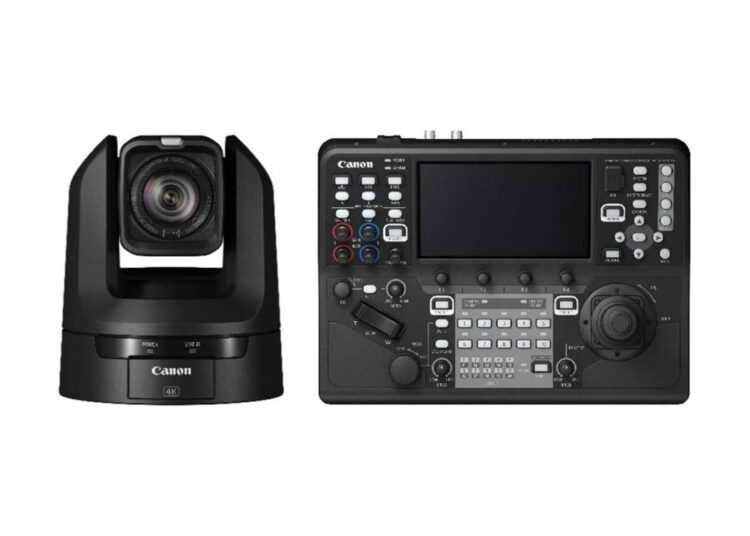 Canon CR-N100 4K PTZ camera and RC-IP1000 professional PTZ controller