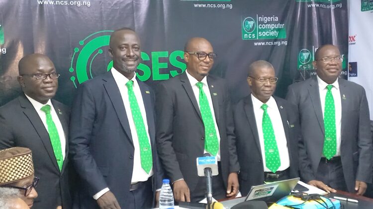 L-r: Adesegun Adekunle, executive secretary; Professor Adesina Sodiya, immediate past president; Dr. Muhammad Sirajo Aliyu, president, Dr. Charles Onyeukwu, deputy president, all from the Nigeria Computer Society (NCS), and Kola Jagun, President/Chairman In-Council of CPN