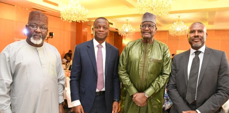 L-r: Ubale Maska, Executive Commissioner, Technical Services, Nigerian Communications Commission (NCC); Biodun Omoniyi, Group Managing Director/Chief Executive Officer, VDT Communications Limited; Prof. Umar Danbatta, Executive Vice Chairman/Chief Executive Officer, NCC, and Tony Emoekpere, President, Association of Telecom Companies of Nigeria (ATCON), at Telecom Executives and Regulators Forum hosted by ATCON in Lagos on Thursday (September 7, 2023).