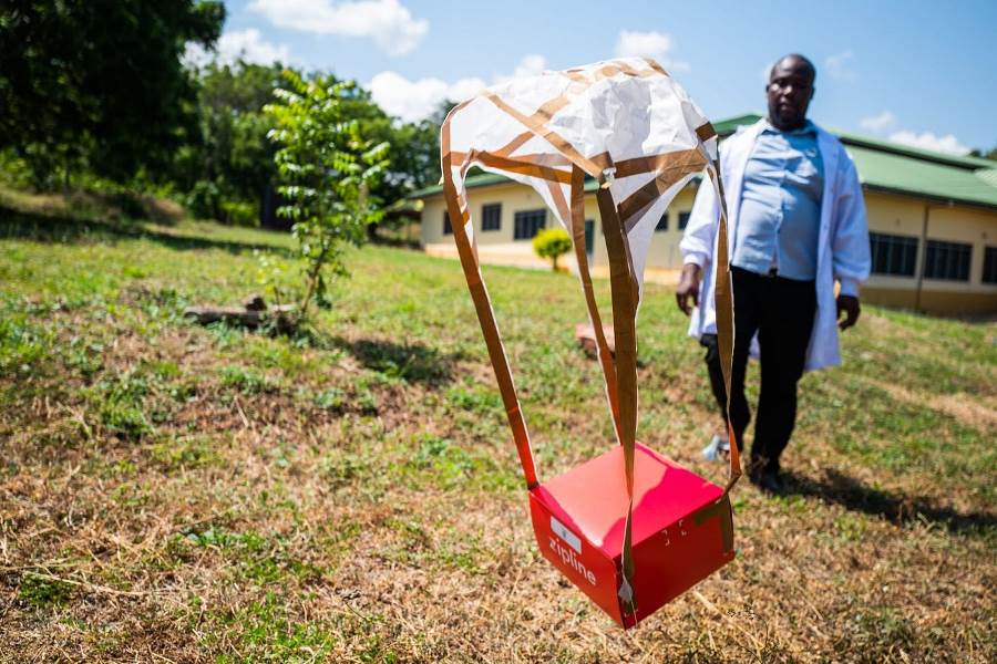 Zipline delivered medical parcel