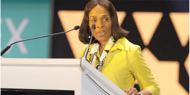 Mrs. Kanayo Awani, Executive Vice President, Intra-African Trade Bank, Afreximbank delivering her opening statement