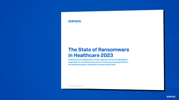 Sophos State of healthcare 2023 report