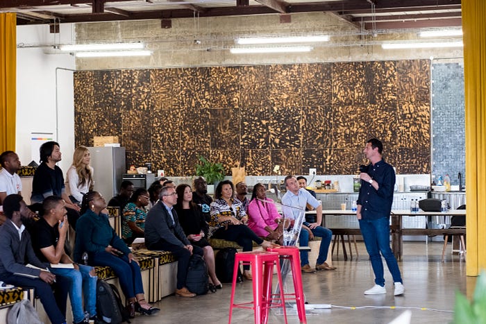 Product-Market Fit: Steve Waidelich speaking at Founders Factory Africa’s Johannesburg office on 4 October 2023