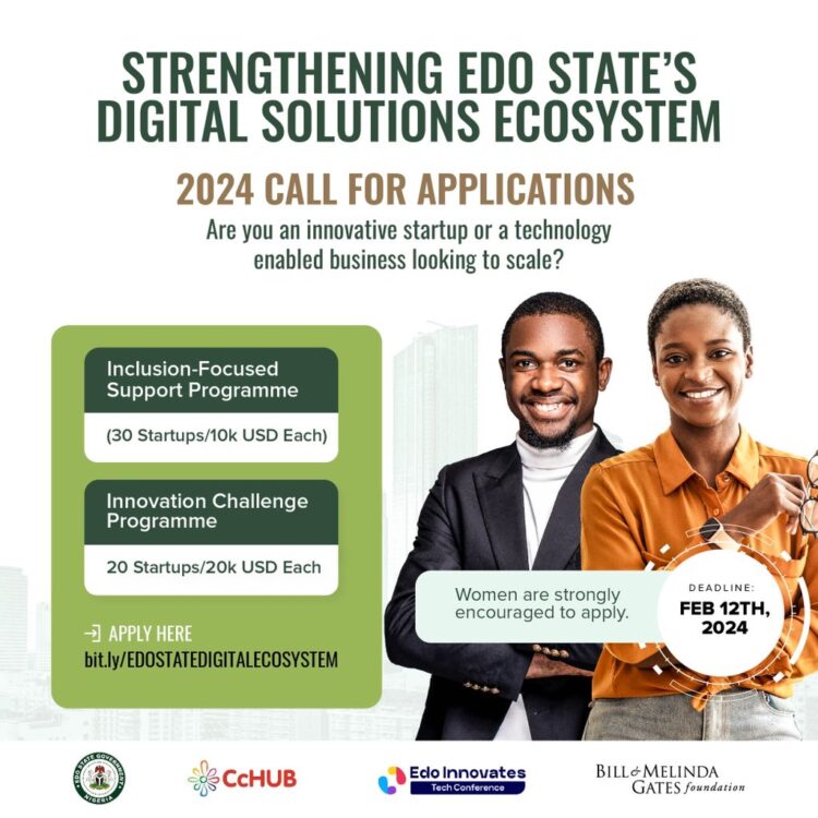 CcHub, Bill & Melinda Gates Foundation Establish Million-Dollars Initiative in Edo State’s Digital Startup Sector