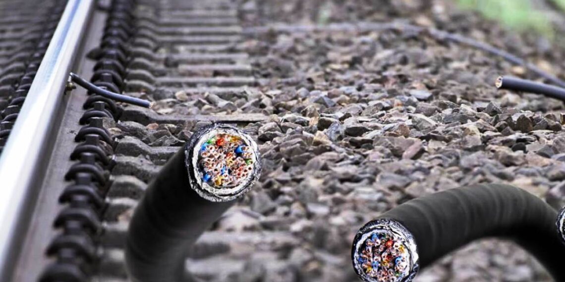 Cable theft via fibre optic cable vandalism