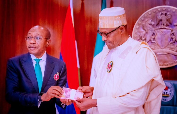 Emefiele and Buhari New Naira Notes