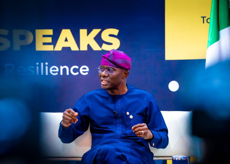 Governor Sanwo-Olu speaking during a media chat