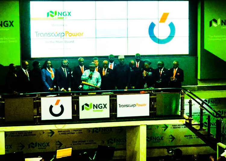 Transcorp Power lists on NGX