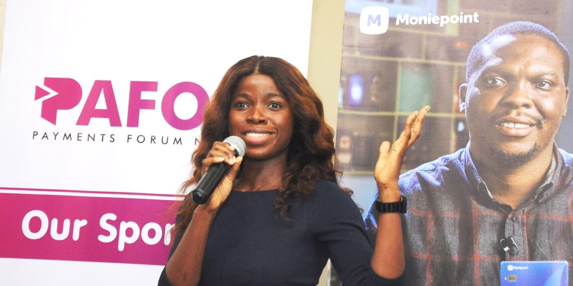 Isoken Aigbomian, the Regional Sales Manager, Moniepoint speaking at PAFON 1.0