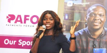 Isoken Aigbomian, the Regional Sales Manager, Moniepoint speaking at PAFON 1.0