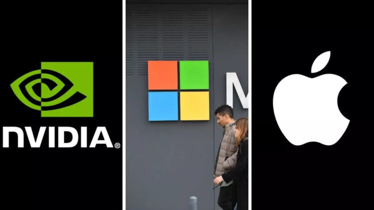 Nvidia, Microsoft, Apple lead tech companies' market capitalization