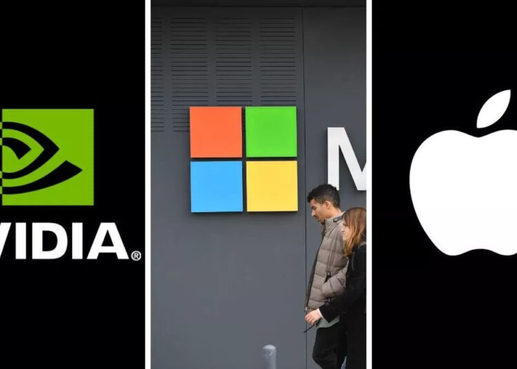 Nvidia, Microsoft, Apple lead tech companies' market capitalization