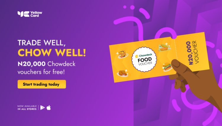 Yellow Card Chowdeck app and Food voucher