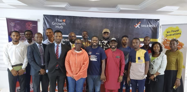 Olatunde Victor, founder of SalesPlat flanked by some of the 40 Top SMEs under The Growth Hub