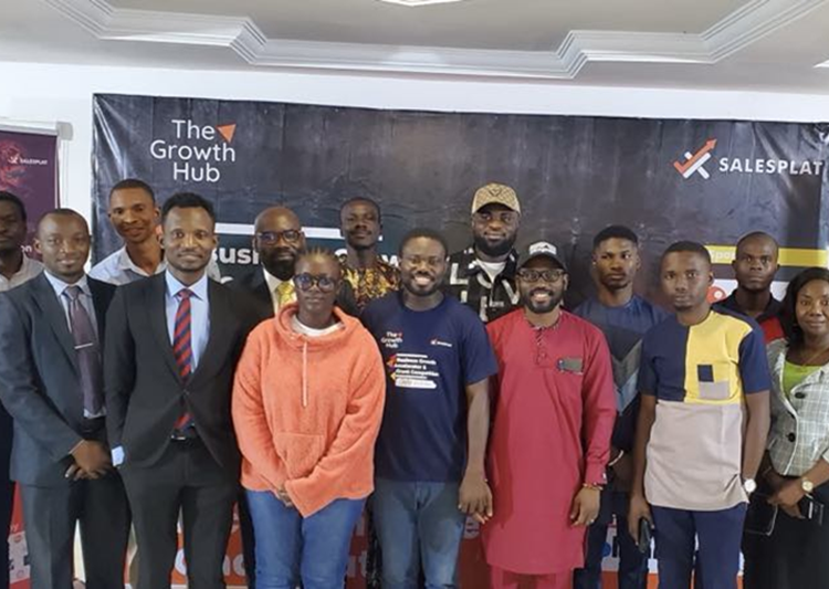 Olatunde Victor, founder of SalesPlat flanked by some of the 40 Top SMEs under The Growth Hub