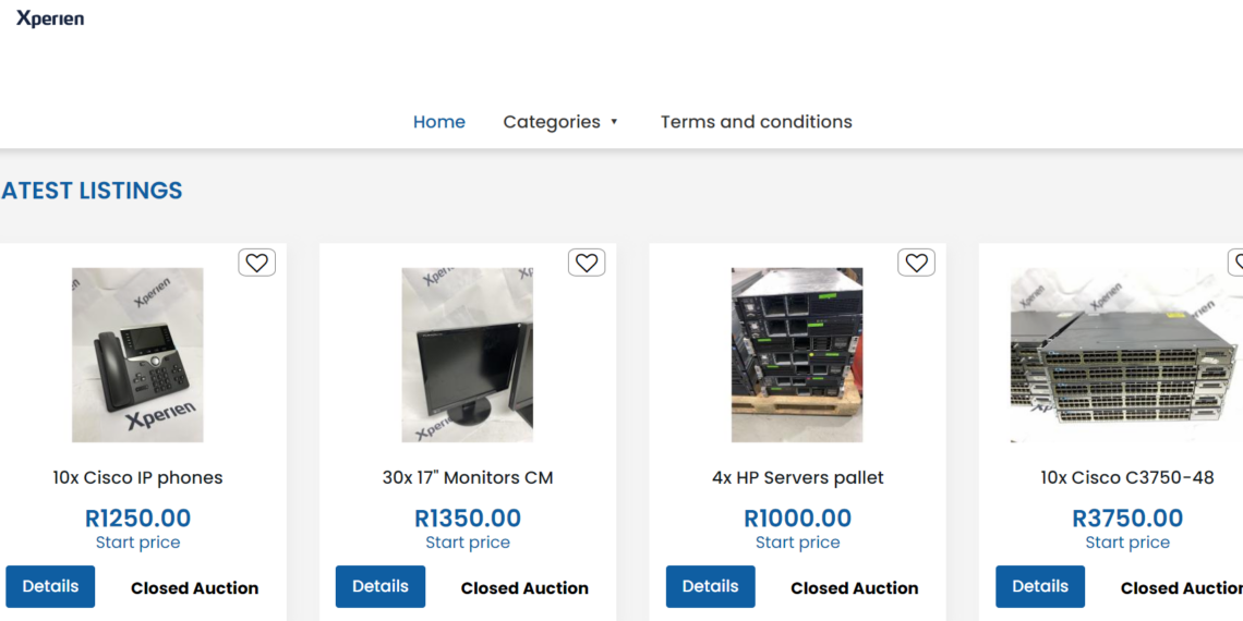 Xperien Auction Website