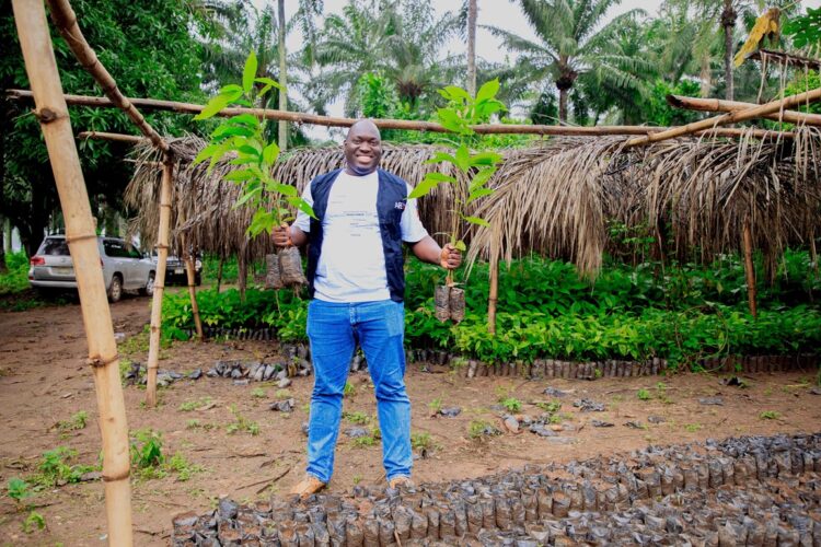 Ayodeji Balogun at the AFEX farm in Modakeke, Osun State, Group CEO, AFEX