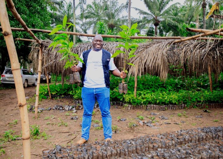 Ayodeji Balogun at the AFEX farm in Modakeke, Osun State, Group CEO, AFEX