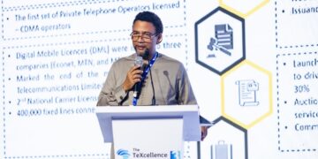 Karl Toriola of MTN speaking at TeXcellence 2024