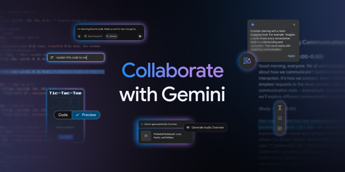 Gemini Unveils New Creative, Collaborative Power with Canvas, Audio Overview