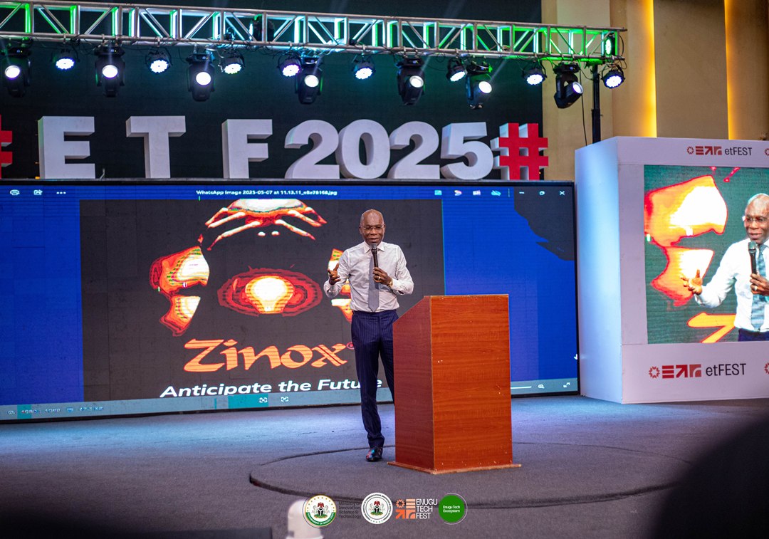 Leo Stan Ekeh speaking at the Enugu Tech Festival