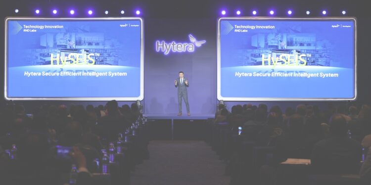 Stanley Song, vice president of Hytera speaking on professional communication technologies