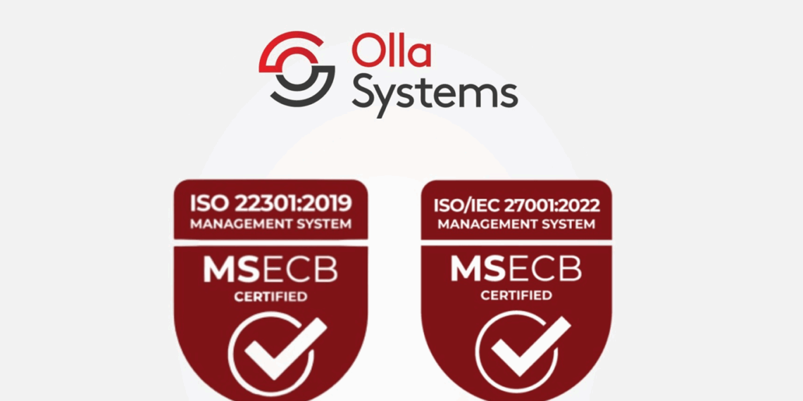 MSECB, Olla Systems, ISO/IEC 270012022, ISO 22301 2019