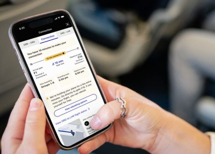Connecting flights app by United Airlines