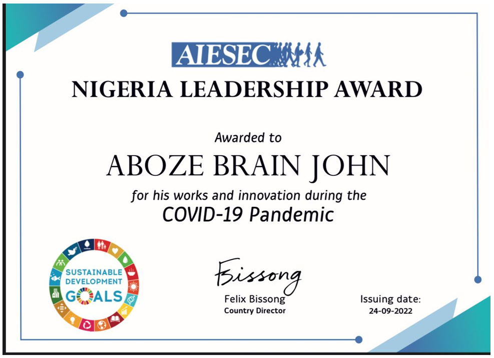 AIESEC and Aboze Brain John