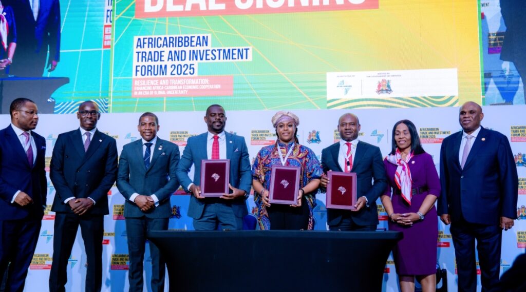 Nigerian entrepreneur Aisha Maina deal signing with AfrieximBank