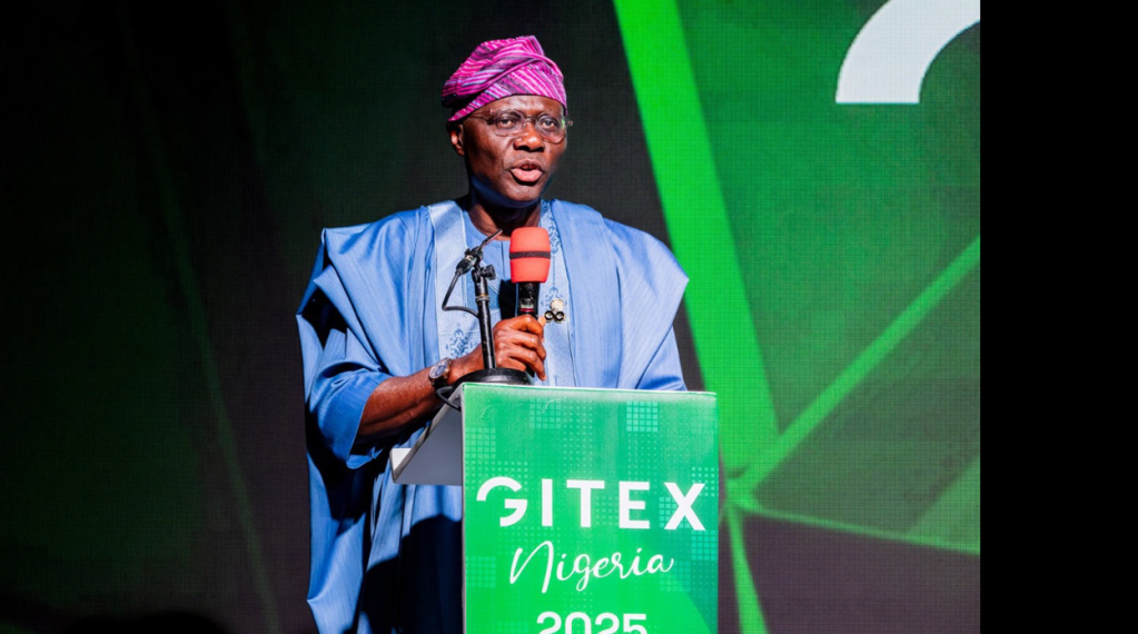 Governor Babajide Sanwo-Olu of Lagos, speaking at GITEX NIGERIA 2025