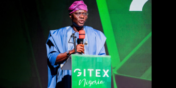 Governor Babajide Sanwo-Olu of Lagos, speaking at GITEX NIGERIA 2025