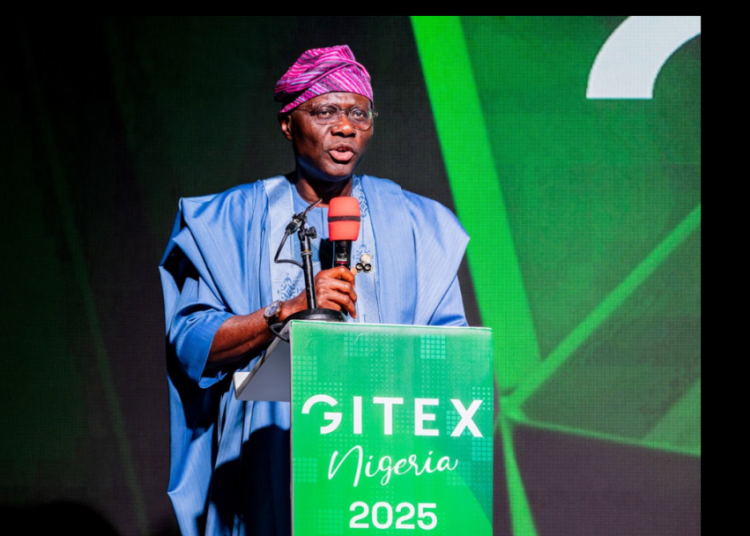 Governor Babajide Sanwo-Olu of Lagos, speaking at GITEX NIGERIA 2025