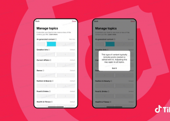 TikTok Launches Feature That Lets Users Manage Amount of AI Content in Their For You Feed