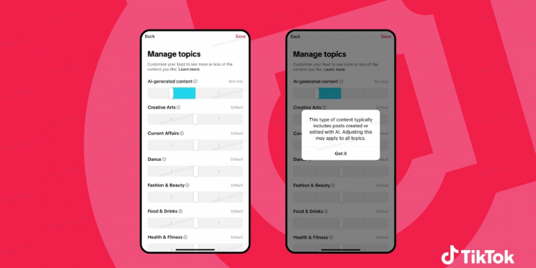 TikTok Launches Feature That Lets Users Manage Amount of AI Content in Their For You Feed