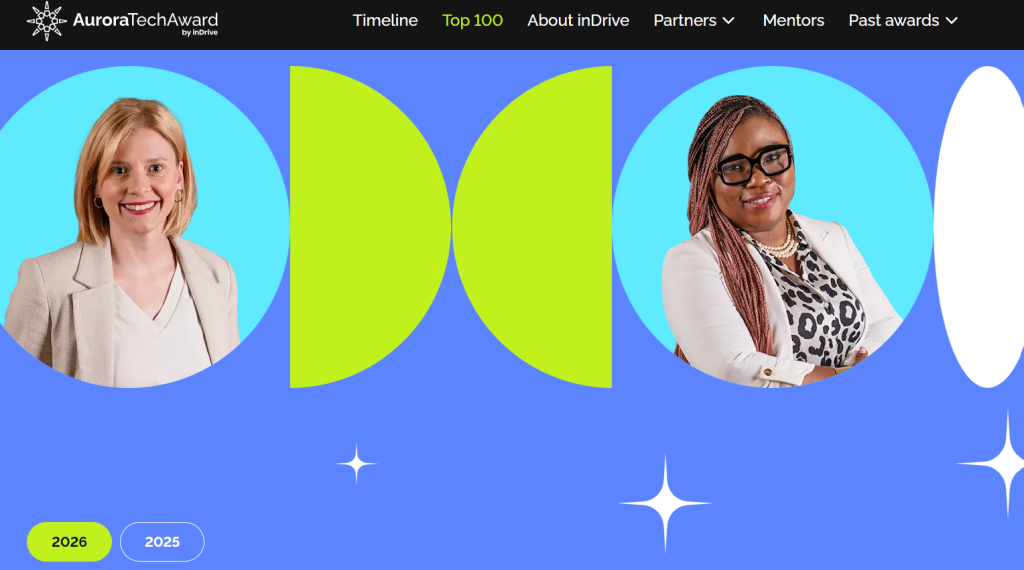 Aurora Tech Award top 100 female founders list