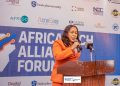 Happiness Obioha, CEO of Tizel Cybersecurity, speaking at AfriTECH 5.0